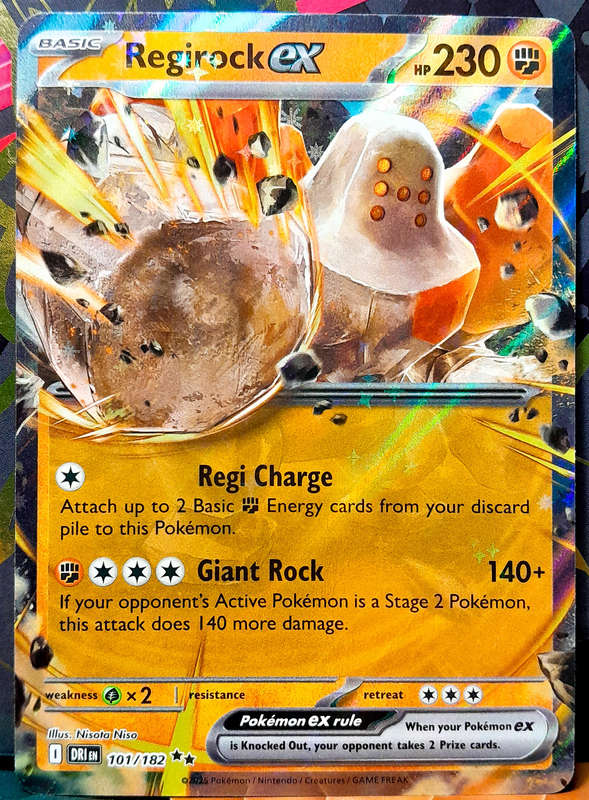 Pokemon Card - Regirock EX 101/182 - Double Rare - Destined Rivals - NM