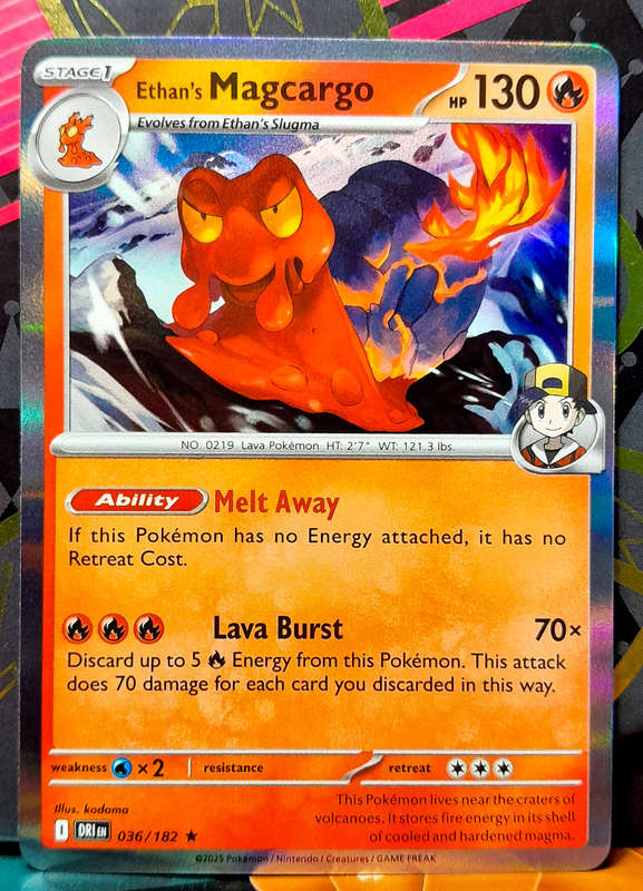 Pokemon Card - Ethan's Magcargo 036/182 - Holofoil Rare - Destined Rivals - NM