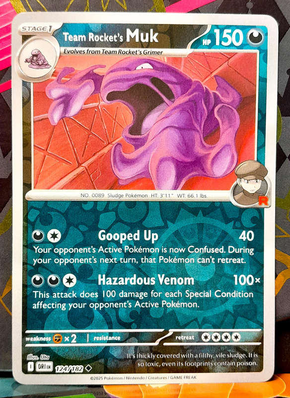 Pokemon Card - Team Rocket's Muk 124/182 - Reverse Holofoil - Destined Rivals - NM