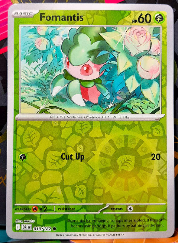 Pokemon Card - Fomantis 013/182 - Reverse Holofoil - Destined Rivals - NM