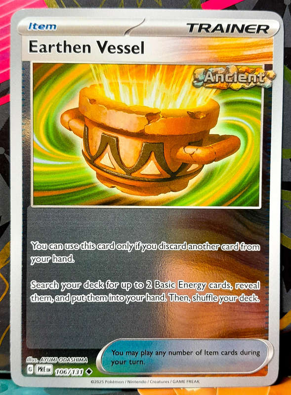 Pokemon Card - Earthen Vessel 106/131 - Reverse Holo Trainer - Prismatic Evolutions  NM