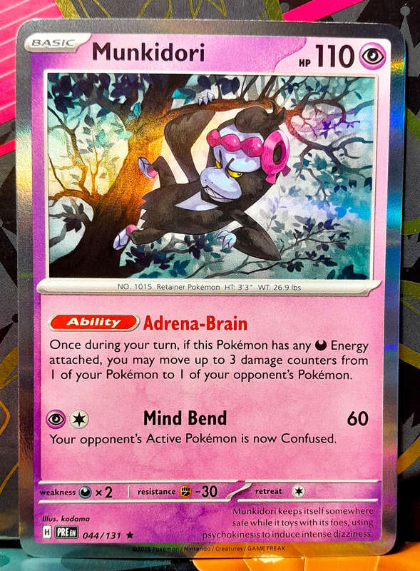 Pokemon Card - Munkidori 044/131 - Holofoil Rare - Prismatic Evolutions  NM