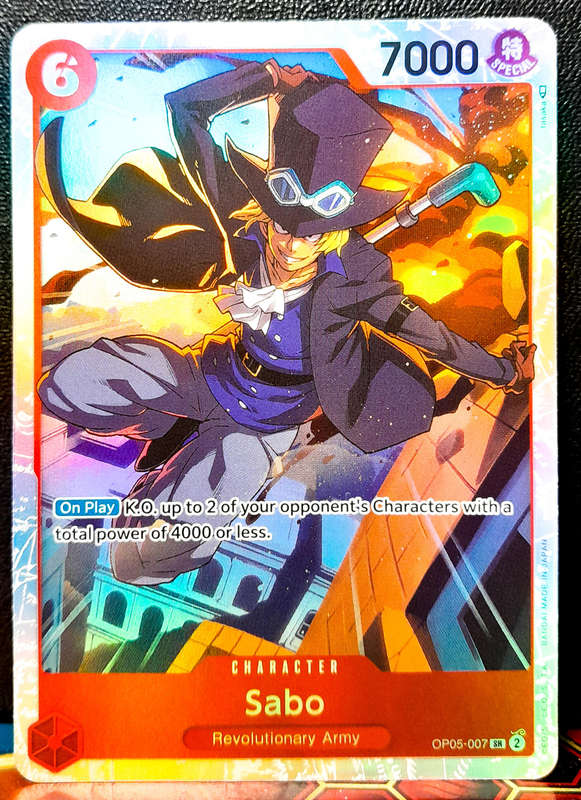 One Piece Trading Card Game - Sabo OP05-007 - Super RARE - Holofoil - NM