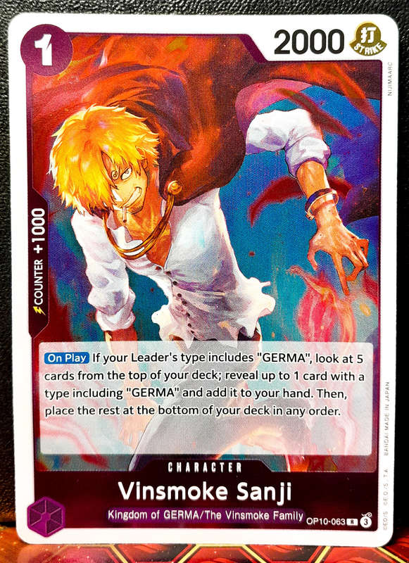 One Piece Trading Card Game - Vinsmoke Sanji OP10-063 - RARE - Holofoil - NM
