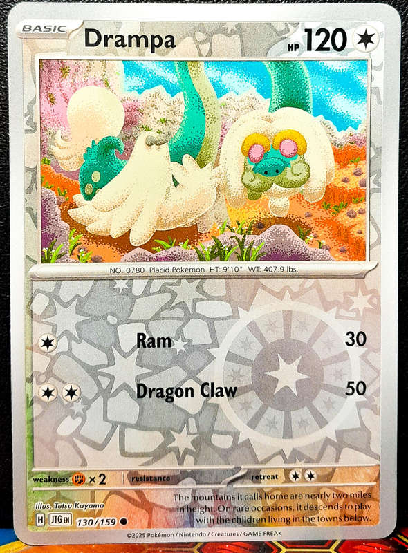 Pokemon Card - Drampa 130/159 - Reverse Holofoil- Journey Together - NM