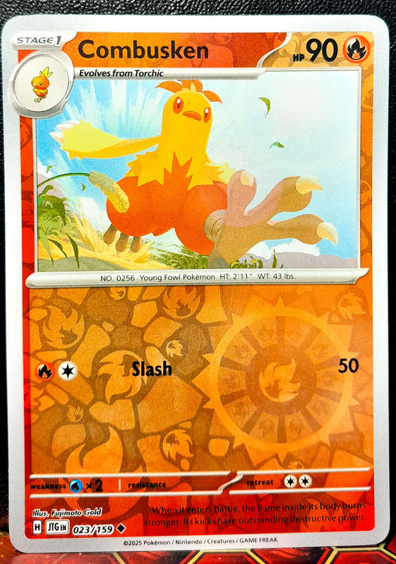 Pokemon Card - Combusken 023/159 - Reverse Holofoil- Journey Together - NM