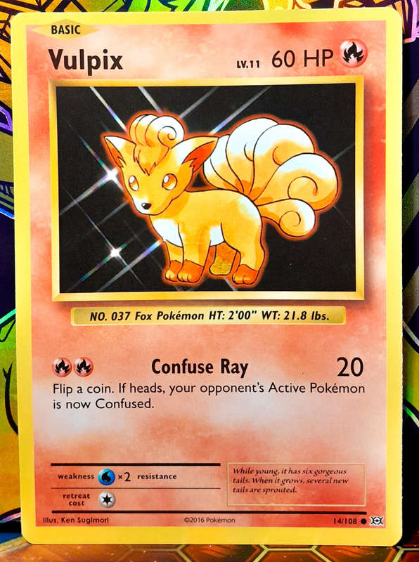Pokemon Card - Vulpix 14/108 - Common - XY Evolutions 2016 - NM