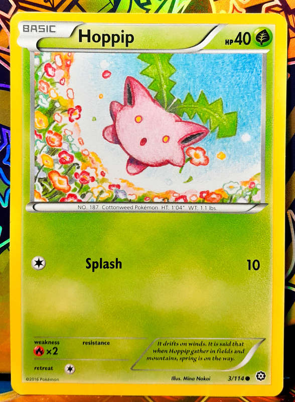 Pokemon Card - Hoppip 3/114 - Common - XY Steam Siege 2016 - NM