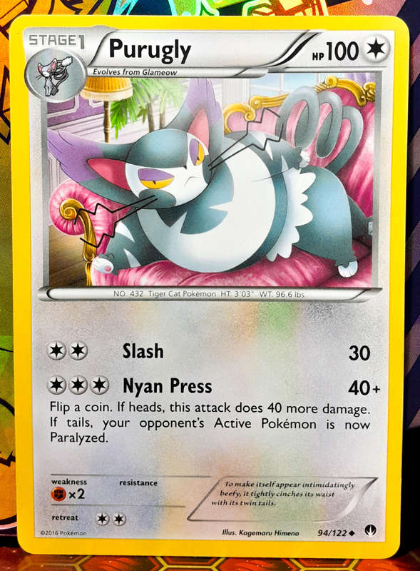 Pokemon Card - Purugly 94/122 - Uncommon - XY Breakpoint - NM