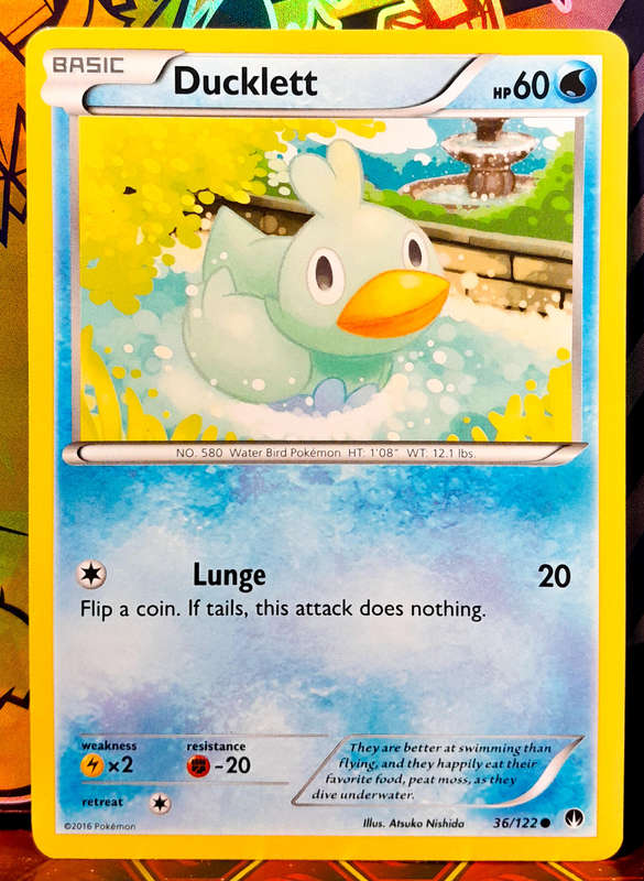 Pokemon Card - Ducklett 36/122 - Common - XY Breakpoint - NM