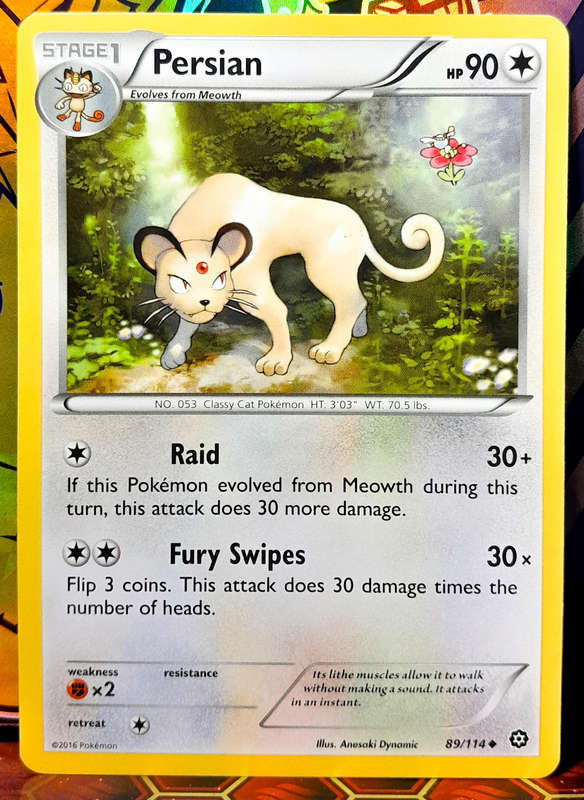 Pokemon Card - Persian 89/114 - Uncommon - XY Steam Siege 2016 - NM