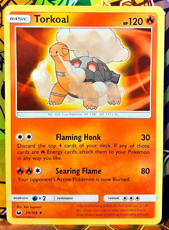 Pokemon Card - Torkoal 29/168 - Uncommon - Sun & Moon Celestial Storm - NM
