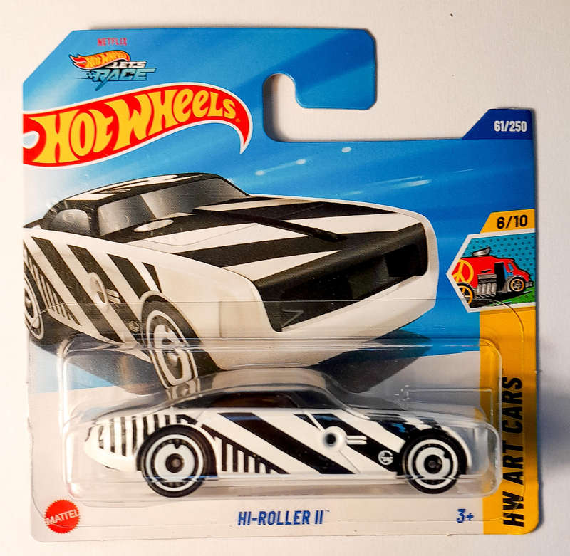 Hot Wheels - Hi-Roller II - Black and White Striped - NEW!