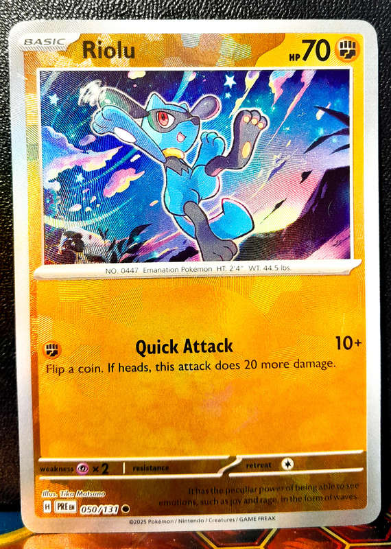 Pokemon Card - Riolu 050/131 - Pokeball Textured Holo - Prismatic Evolutions