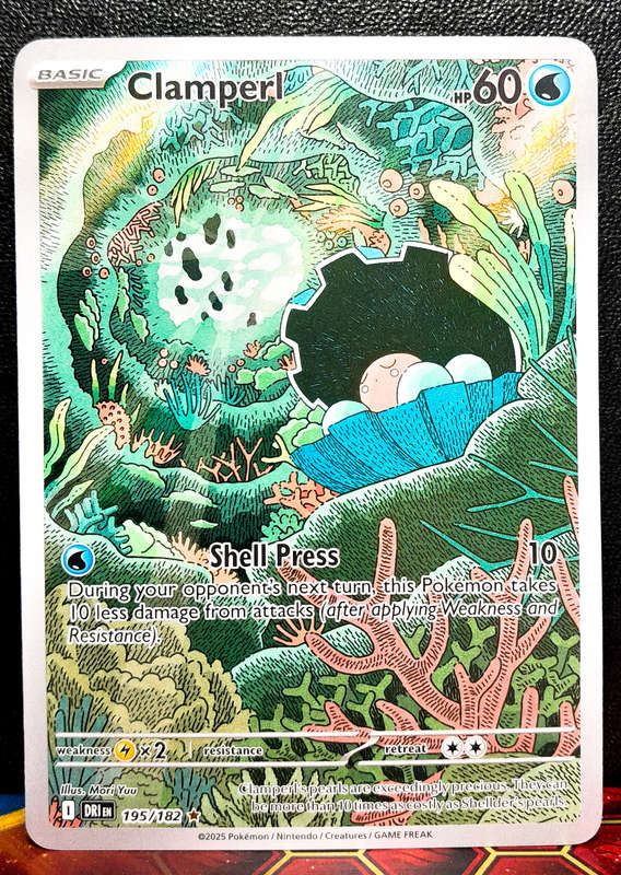 Pokemon Card - Clamperl 195/182 - Illustriation Rare - Destined Rivals - NM