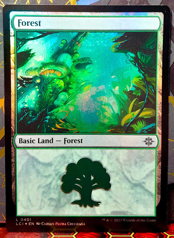 Magic the Gathering - Basic Land - Forest (401) - FOIL -  Lost Caverns Of Ixalan - NM