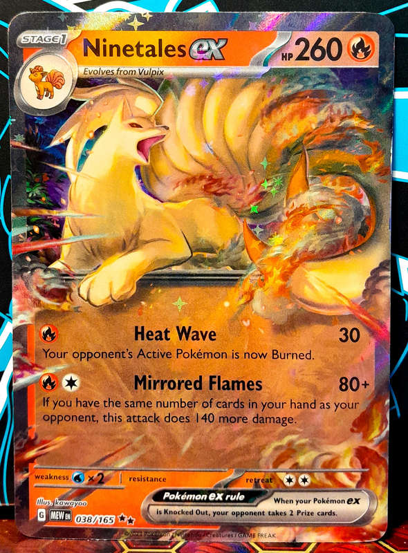 Pokemon Card - Ninetales EX 038/165 - Holofoil Double RARE - Pokemon 151 - NM