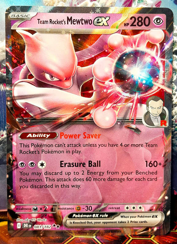 Pokemon Card - Team Rocket's Newtwo EX 081/182 - Double Rare - Foil - Destined Rivals - NM