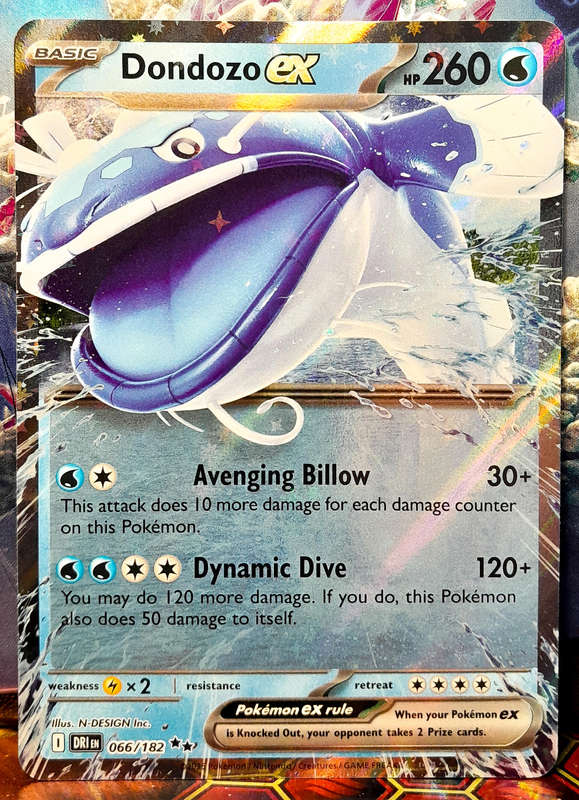 Pokemon Card - Dondozo EX 066/182 - Double Rare - Foil - Destined Rivals - NM
