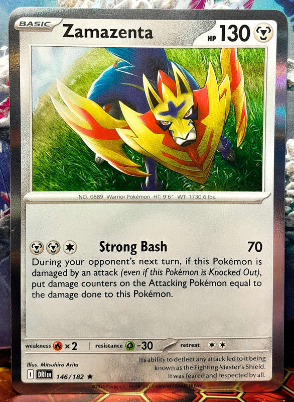 Pokemon Card - Zamazenta 146/182 - Holo Rare - Foil - Destined Rivals - NM