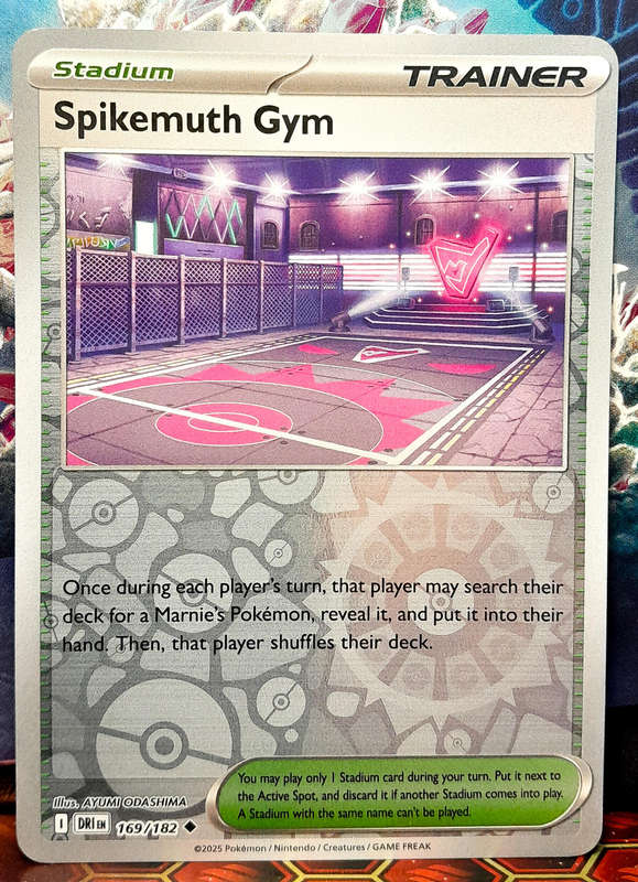 Pokemon Card - Spikemuth Gym 169/182 - Reverse FOIL Stadium Trainer- Destined Rivals - NM