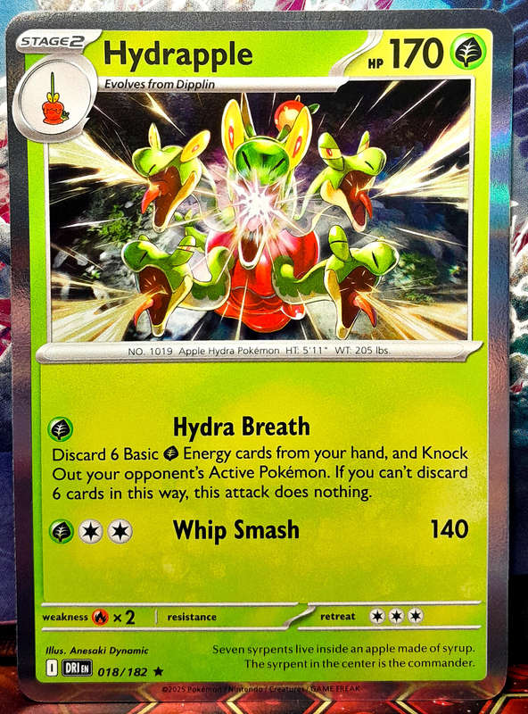 Pokemon Card - Hydrapple 018/182 - Rare - Foil - Destined Rivals - NM