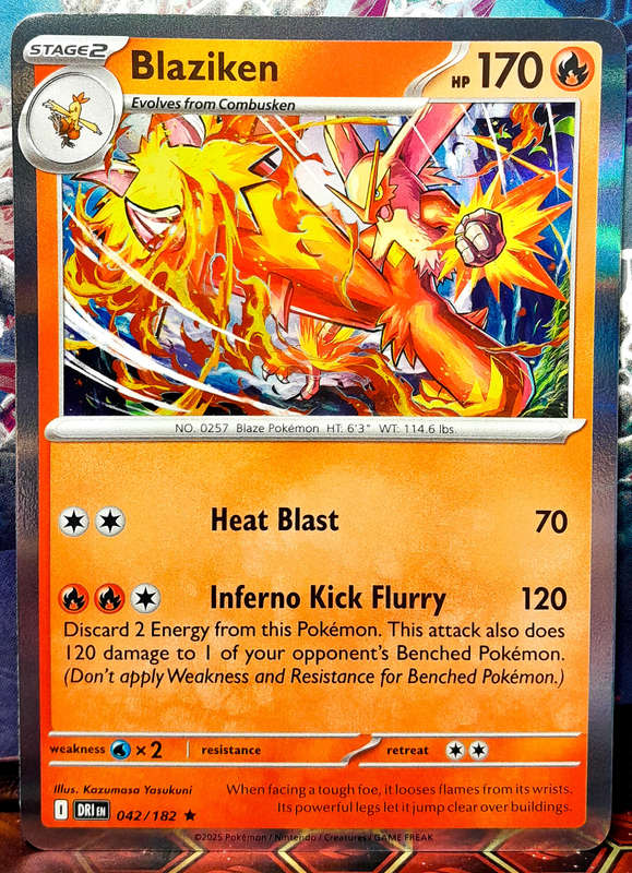 Pokemon Card - Blaziken 042/182 - Rare - Foil - Destined Rivals - NM