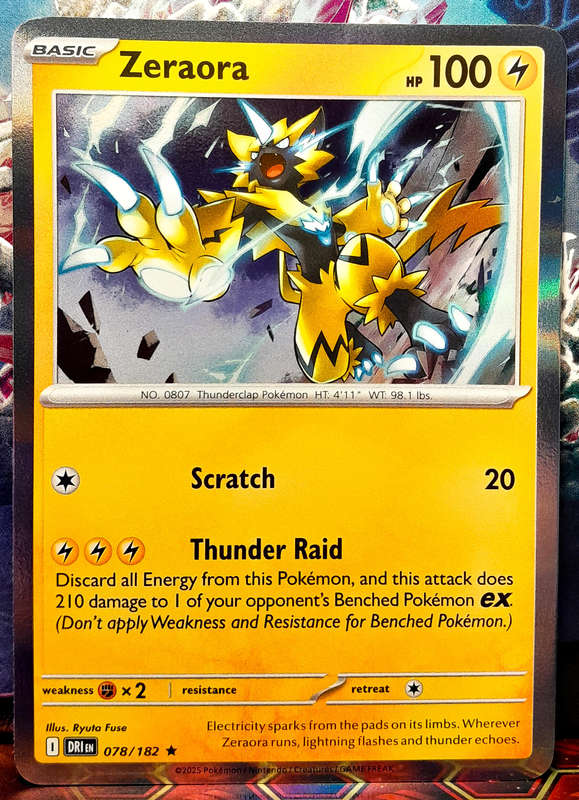Pokemon Card - Zeraora 078/182 - Rare - Foil - Destined Rivals - NM