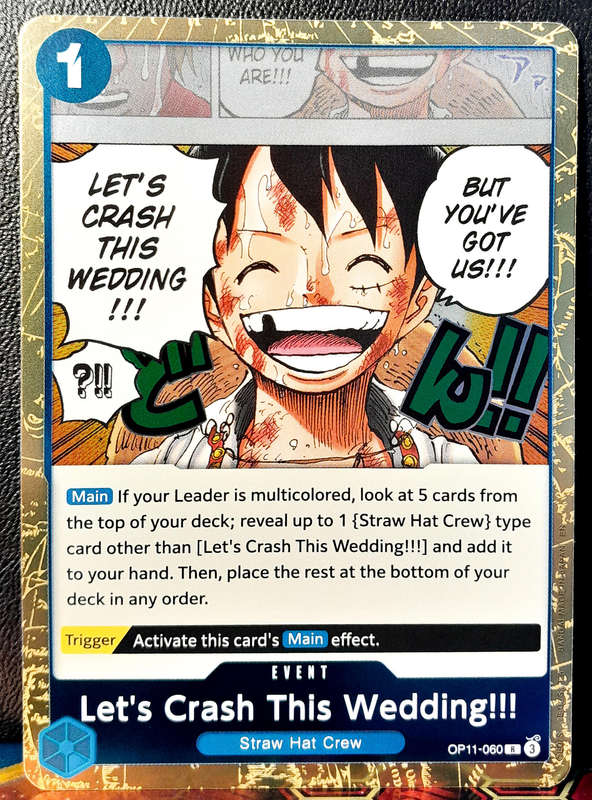 One Piece Trading Card Game - Let's Crash This Wedding OP11-060 - GOLD HOLO FOIL - NM