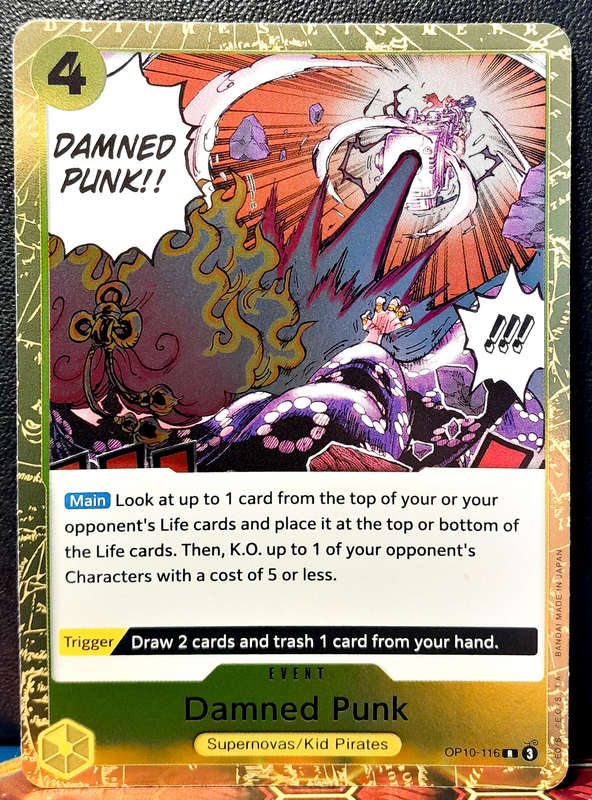 One Piece Trading Card Game - Damned Punk OP10-116 - GOLD HOLO FOIL - NM