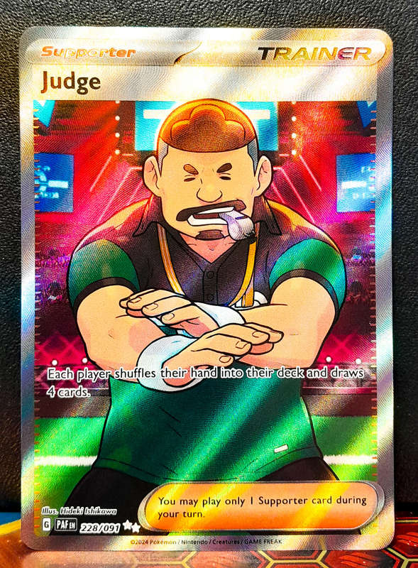 Pokemon Card - Judge 228/091 - Full Art Trainer - Double Rare - Paldean Fates - NM