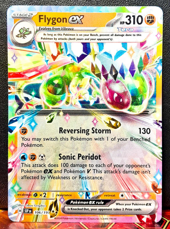 Pokemon Card - Flygon EX 106/191 - Textured Double Rare - Surging Sparks  NM