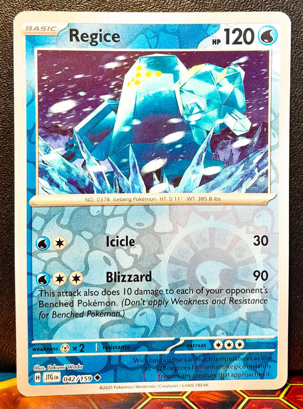 Pokemon Card - Regice 042/159 - Reverse Holofoil- Journey Together - NM