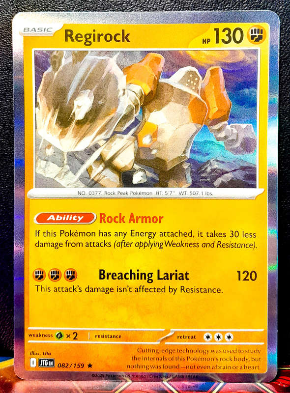 Pokemon Card - Regirock 082/159 - Holofoil Rare - Journey Together - NM