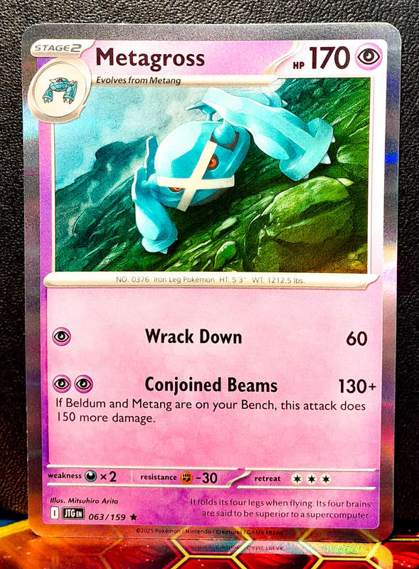Pokemon Card - Metagross 063/159 - Holofoil Rare - Journey Together - NM