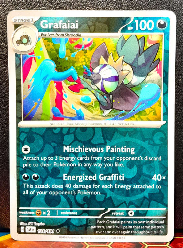 Pokemon Card - Grafaiai 121/159 - Reverse Holofoil- Journey Together - NM
