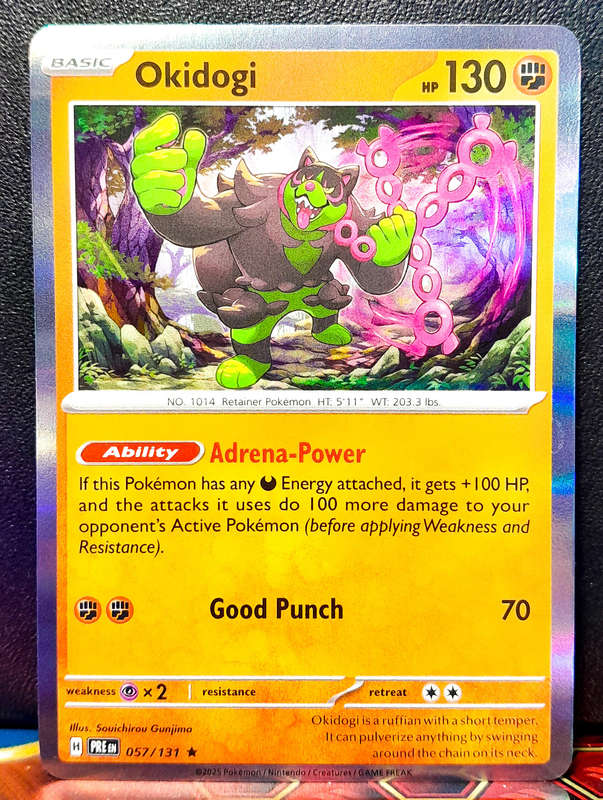 Pokemon Card - Okidogi 057/131 - Holofoil RARE - Prismatic Evolutions NM