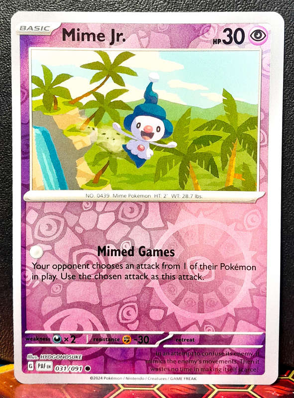 Pokemon Card - Mime Jr. 031/091 - Reverse Holofoil - Paldean fates