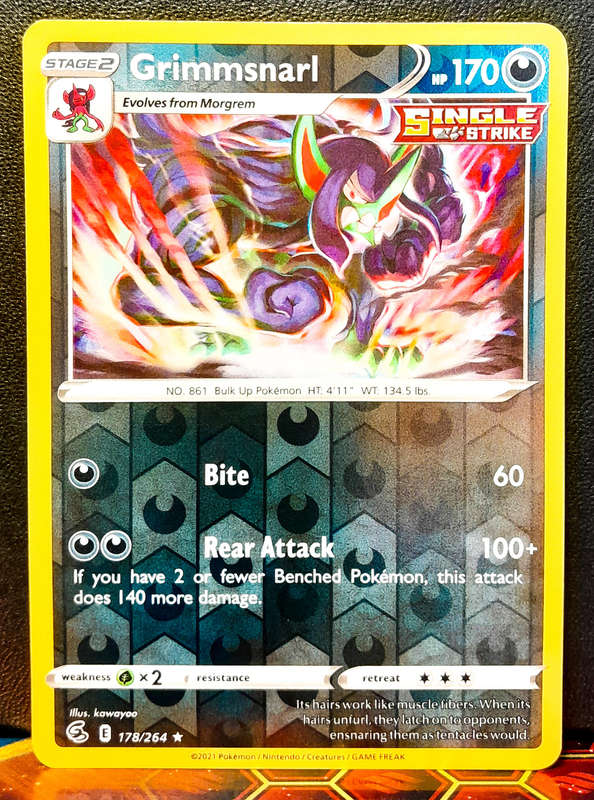 Pokemon Card - Grimmsnarl 178/264 - Reverse Holofoil Rare - Fusion Strike NM