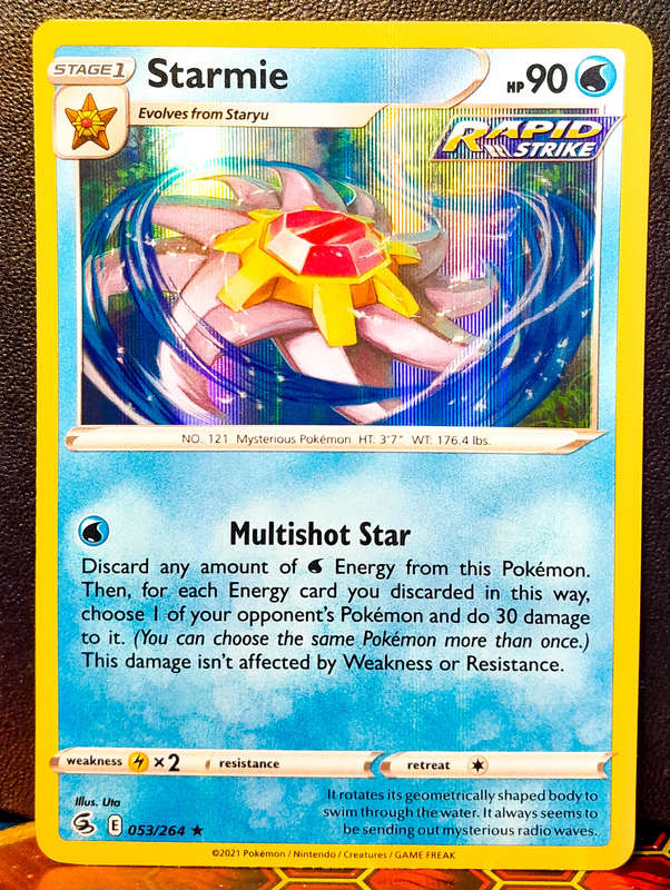 Pokemon Card - Starmie 053/264 - Holofoil Rare - Fusion Strike NM