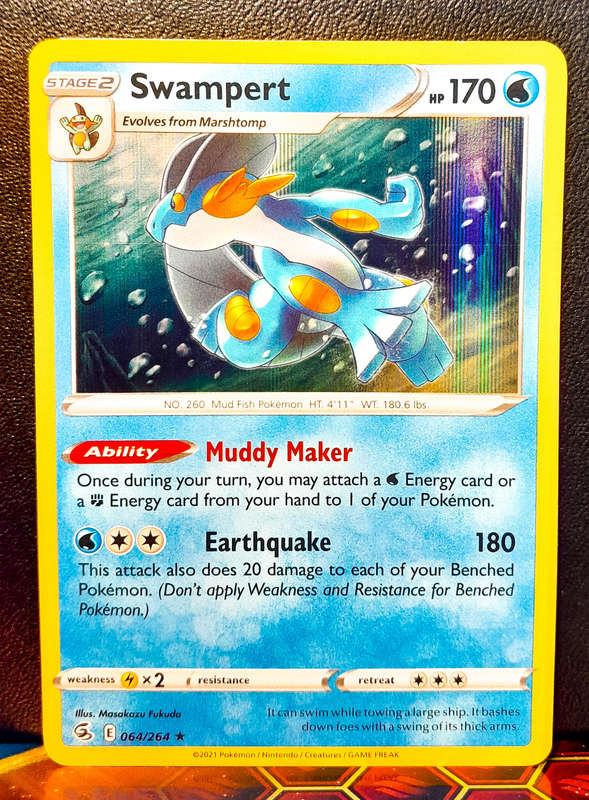 Pokemon Card - Swampert 064/264 - Holofoil Rare - Fusion Strike NM