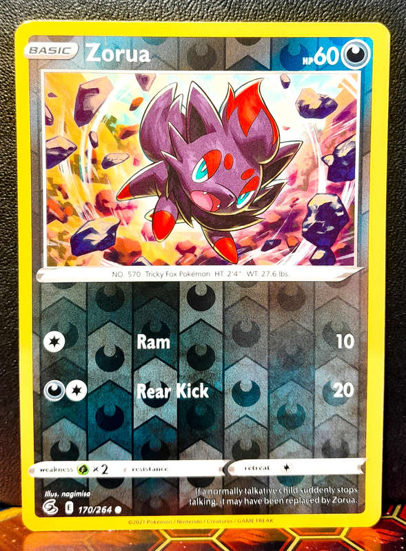 Pokemon Card - Zorua 170/264 - Reverse Holofoil - Fusion Strike NM