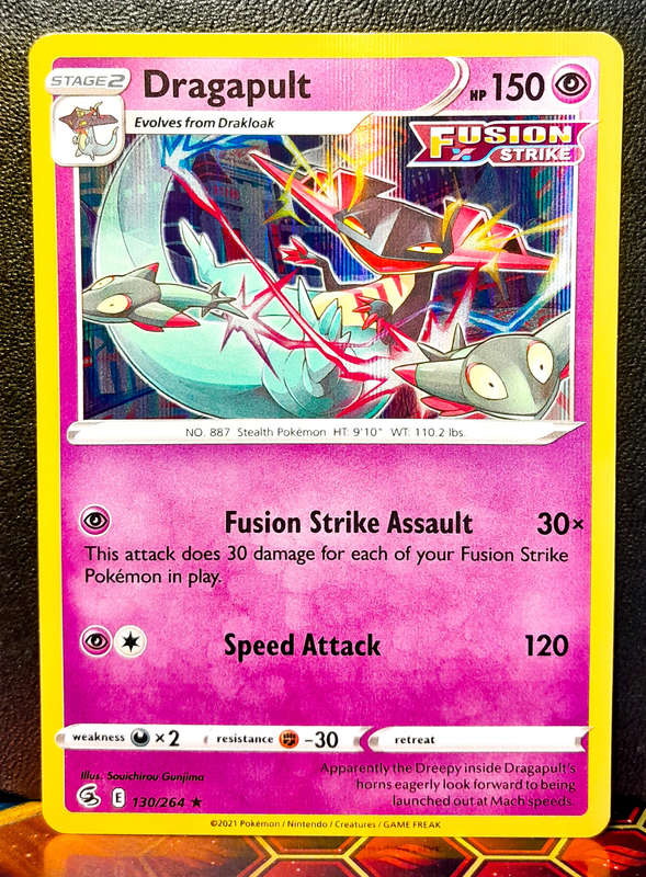 Pokemon Card - Dragapult 130/264 - Holofoil Rare - Fusion Strike NM