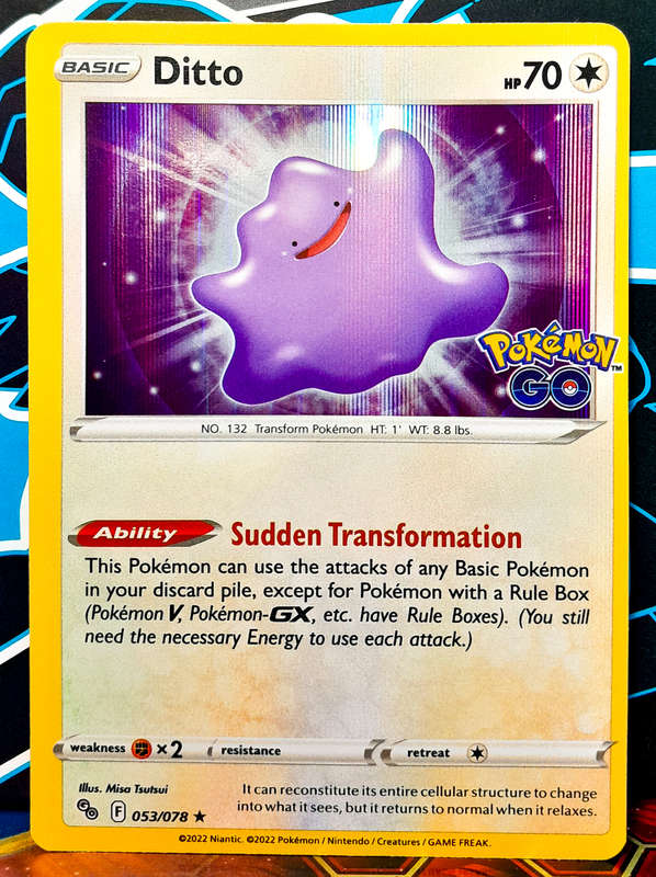 Pokemon Cards - Ditto 053/078 - Holofoil RARE - Pokemon Go - NM