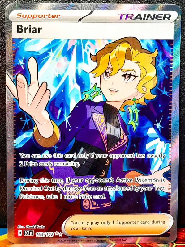 Pokemon Card - Briar 163/142 - Textured Full Art Trainer - Stellar Crown - NM