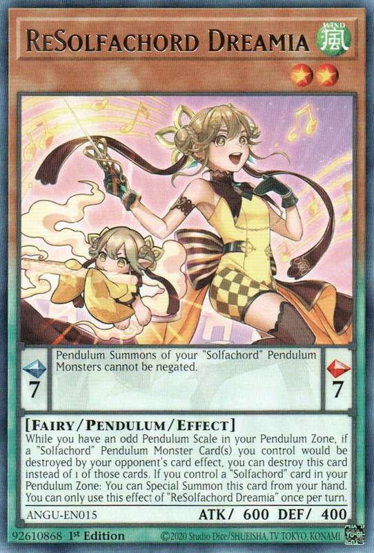 Yu-Gi-Oh! Card - ReSolfachord Dreamia - ANGU-EN044 - 1st Edition RARE - NM