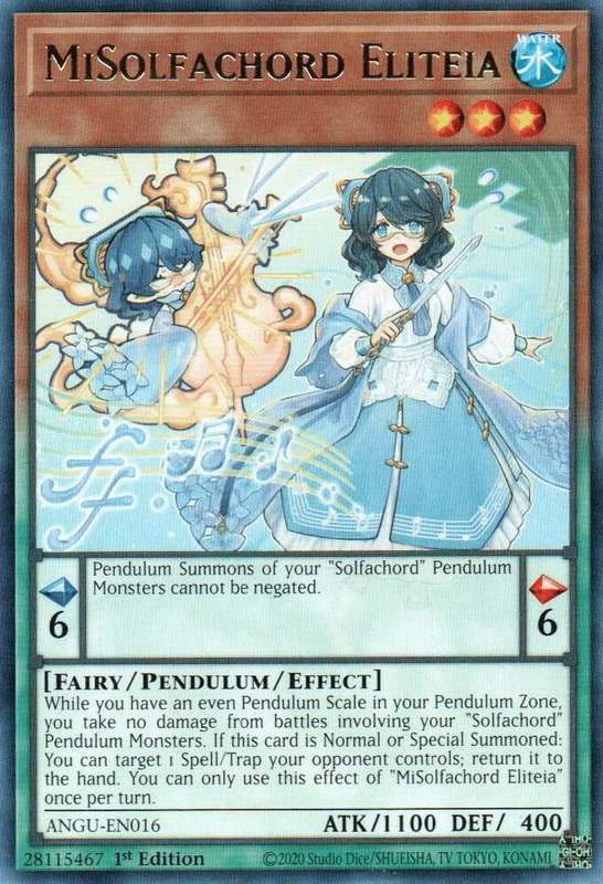 Yu-Gi-Oh! Card - MiSolfachord Eliteia - ANGU-EN016 - 1st Edition RARE - NM