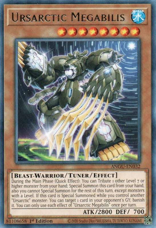 Yu-Gi-Oh! Card - Ursarctic Megabilis - ANGU-EN032- 1st Edition RARE - NM