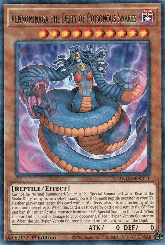 Yu-Gi-Oh! Card - Vennominaga the Deity of Poisonous Snakes - ANGU-EN041 - 1st Edition RARE - NM
