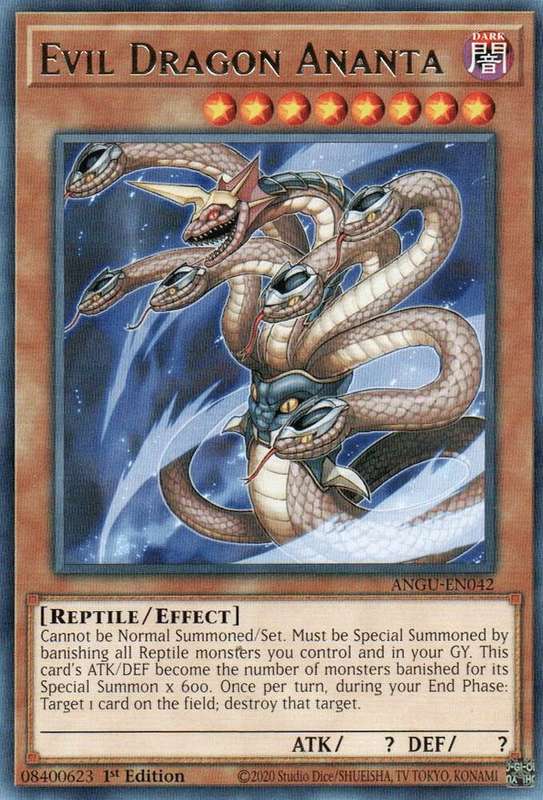 Yu-Gi-Oh! Card - Evil Dragon Ananta - ANGU-EN042 - 1st Edition RARE - NM